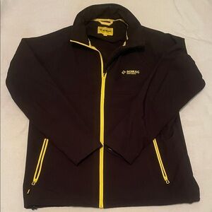 NWOT Men’s Black Jacket with Yellow Accents